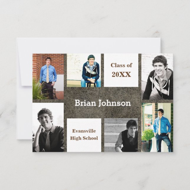 Cuir Six/Sept Photos - 3x5 Faire-part Grad (Devant)