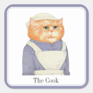CUIRE CAT Stickers grand Carré + Texte