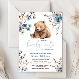 Cuire ours aquarelle garçon baby shower invitation