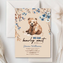 Cuire ours aquarelle garçon baby shower invitation