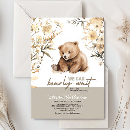 Cuire ours aquarelle garçon baby shower invitation