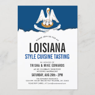 Cuisine À Thème Louisiane Invitation du drapeau d