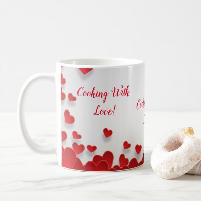 Cuisine avec Amour Coeur Mug (Avec donut)