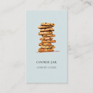 Cuisine boulangerie aquarelle bleu carte de visite