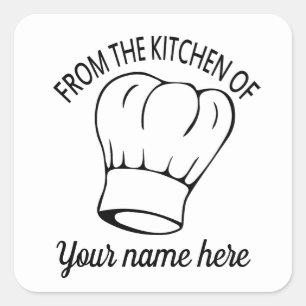 Cuisine chef casquette ajouter nom autocollant