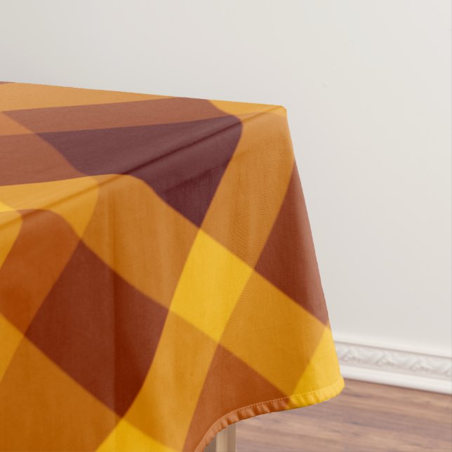 Cuisine Citrouille Orange Plaid Grande Nappe (In Situ)