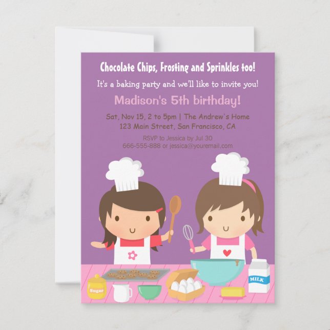 Cuisine Cuisine Baking Anniversaire Invitations (Devant)