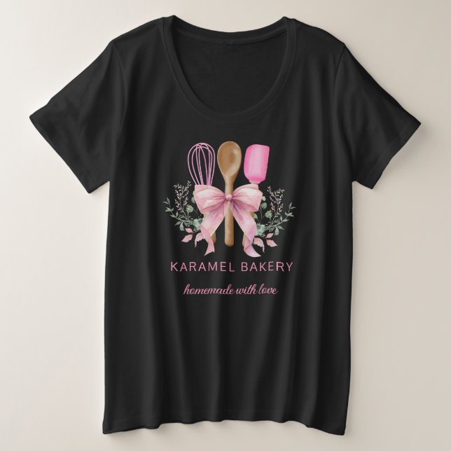 Cuisine de boulangerie rose Floral Ustensiles (Design devant)