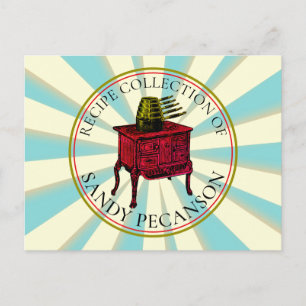 Cuisine de cuisinière vintage carte de recette per