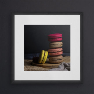 Cuisine de Macarons doux Poster Macarons Rouge Jau