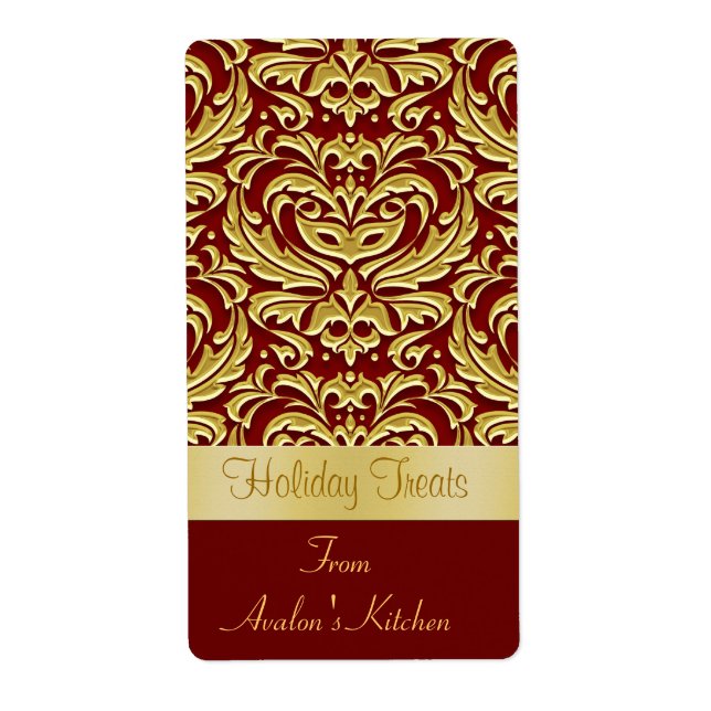 Cuisine de vacances Damask Traite Étiquette de cui (Devant)