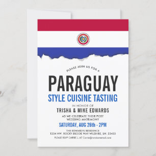 Cuisine du Paraguay  Invitation blanc du drapeau d