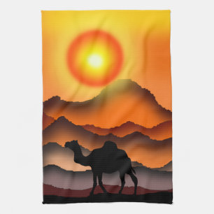 Cuisine en Camel Serviette coucher de soleil Déser