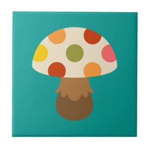 Cuisine en carreaux de céramique aux champignons 
