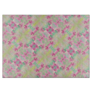 Cuisine en verre Planche à découper rose Lily