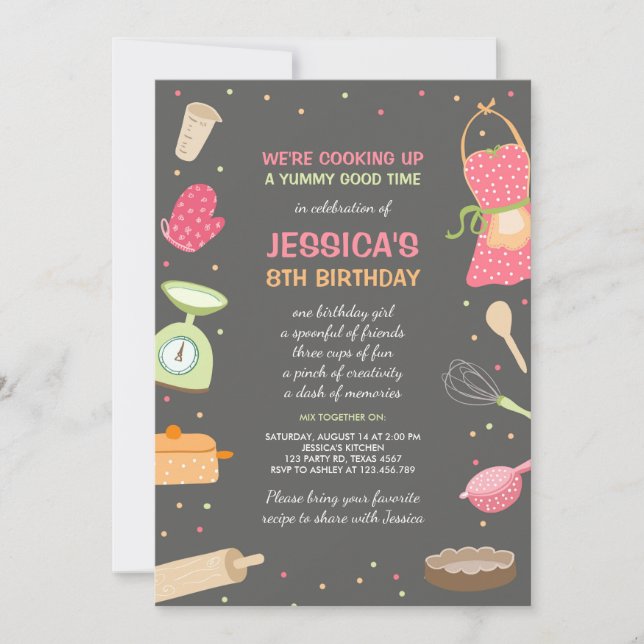 Cuisine Enfants Invitation Anniversaire Cuisine Cu (Devant)