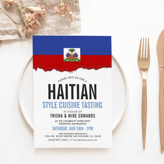 Cuisine haïtienne | Invitation du drapeau du parti (Créateur téléchargé)