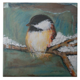 Cuisine Hiver Noir Capped Chickadee Petit Carreau