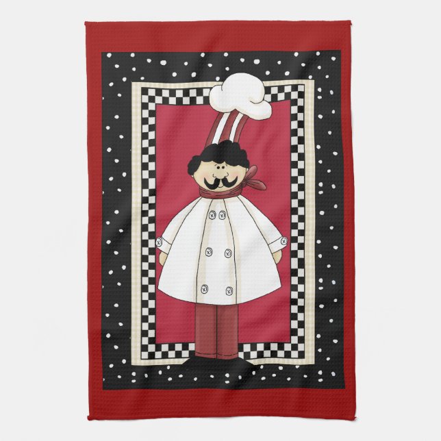 Cuisine italienne chef amusant serviette (Vertical)