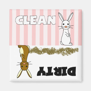 Cuisine lapin propre / Lave-vaisselle sale Magnet