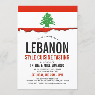 Cuisine libanaise  Invitation blanc du drapeau du 
