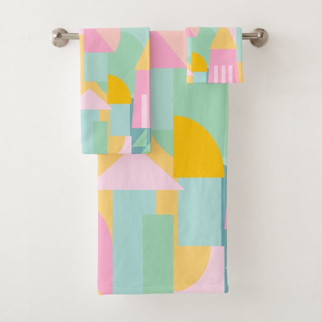 Cuisine Motif géométrique Bright Pastel Mint rose (En situation)