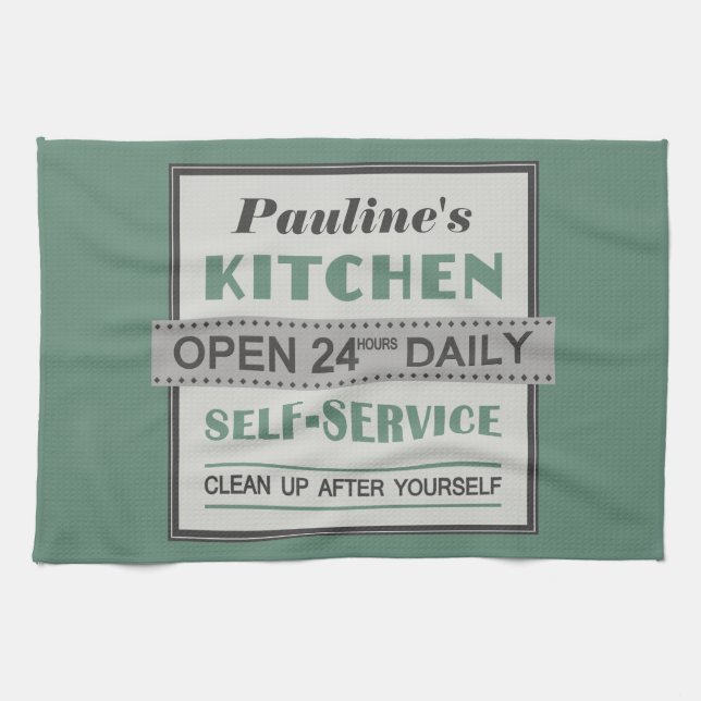 Cuisine - nom personnalisé - serviette (Horizontal)