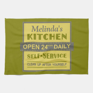 Cuisine - nom personnalisé - serviette