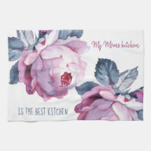 Cuisine personnalisée serviette florale cadeau de