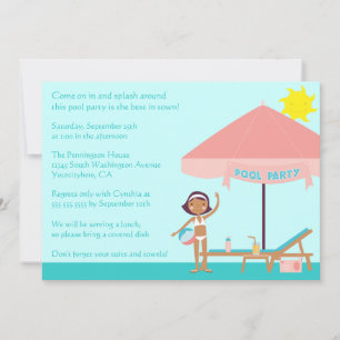 Cuisine piscine d'été invitation 5x7