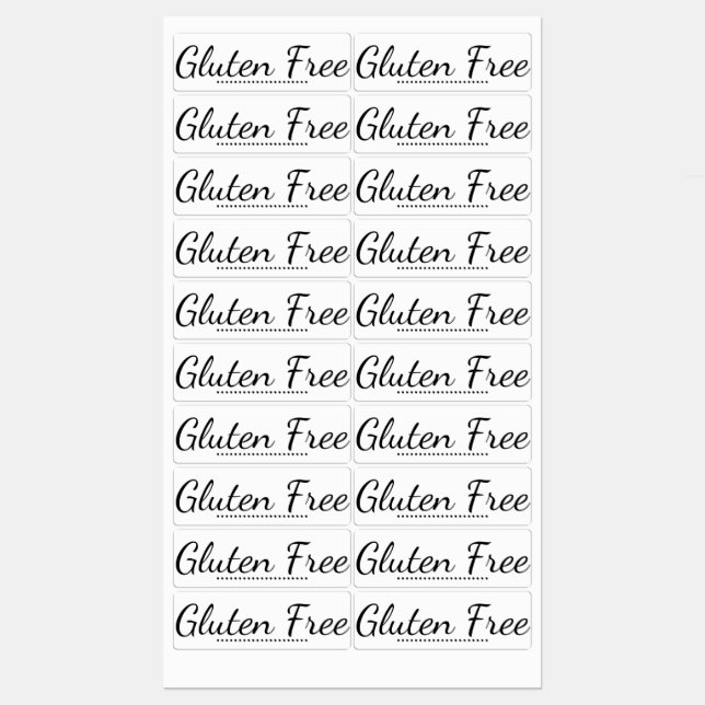Cuisine sans gluten Étiquettes | Feuilles de Étiqu (Feuille)