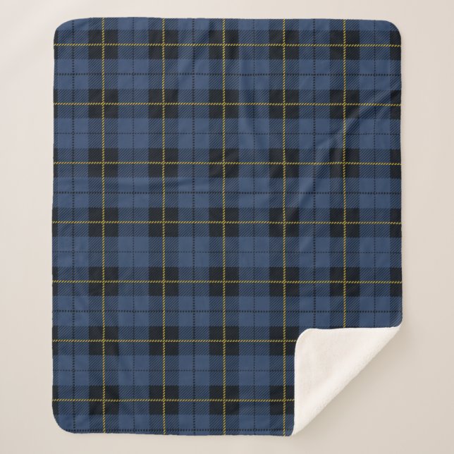 Cuisine Sherpa Plaid Classique Bleu Tartan (Devant)