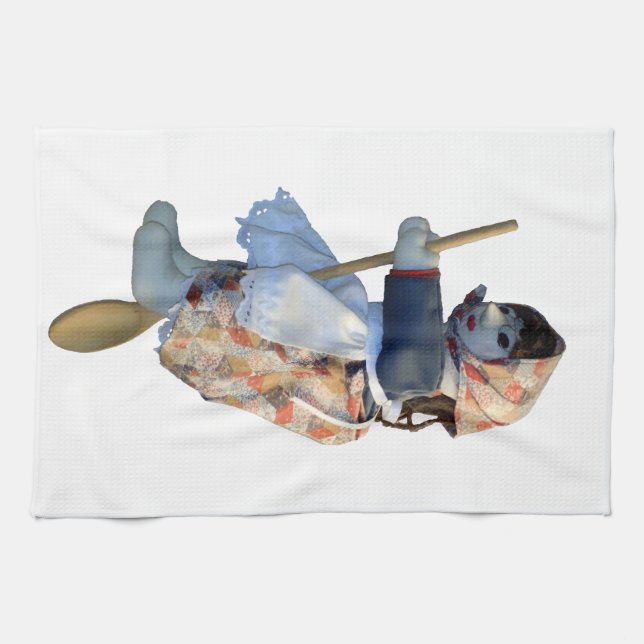 Cuisine, sorcière, cuillère, serviettes de cuisine (Horizontal)