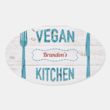 Cuisine végétale Stickers Ovale personnalisés