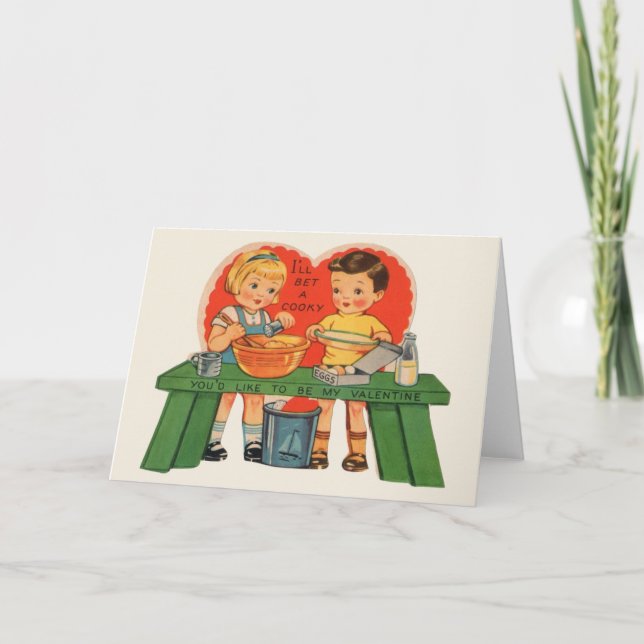 Cuisine vintage Carte Saint-Valentin (Devant)