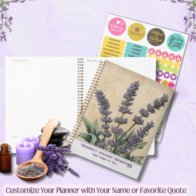 Cuisine vintage Lavender Herbal Kitchen & Recette (Vintage Lavender Apothecary Planner for Garden Lovers, Chefs or Mother's Day Gifts)