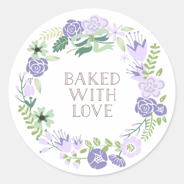 Cuit avec la couronne de fleurs d'amour | Stickers (Devant)