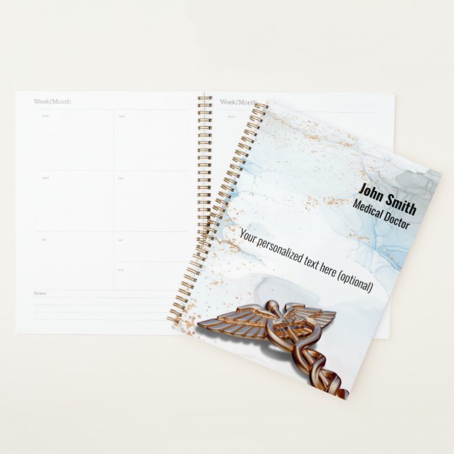 Cuivre Médicale Caduceus Rose Gold Marbre de luxe (Devant avec enveloppe)