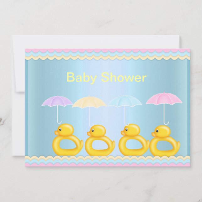 CUL DUCKS BABY SHOWER INVITATION BLEU (Devant)