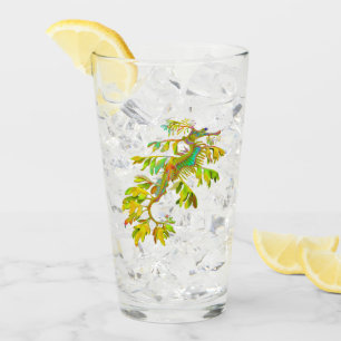 Culbuteur feuillu en verre d'hippocampe de dragon