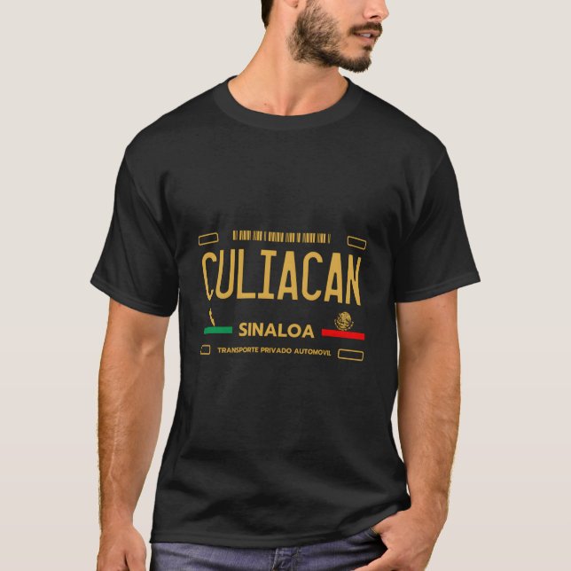 Culiacan Sinaloa Lizenzschild Ästhetik T-Shirt (Vorderseite)