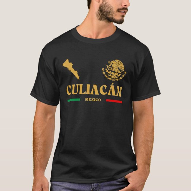 Culiacan Sinaloa mit mexikanischem Emblem T-Shirt (Vorderseite)