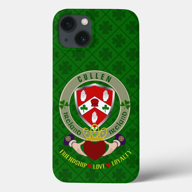 Cullen Irish Shield & Claddagh Personalisiert Case-Mate iPhone Hülle (Rückseite)