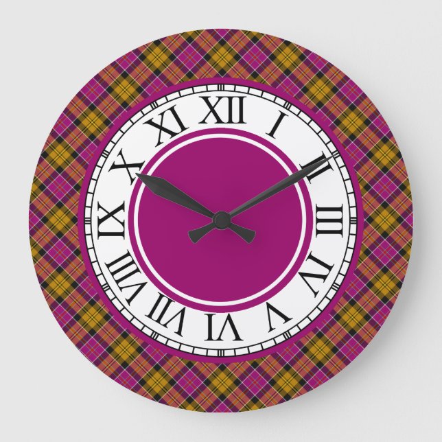 Culloden Scotland Tartan Border Große Wanduhr (Vorderseite)