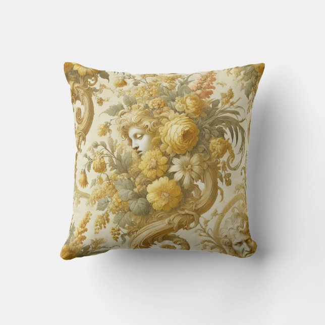 Culte d'or - Coussin floral baroque (Verso)