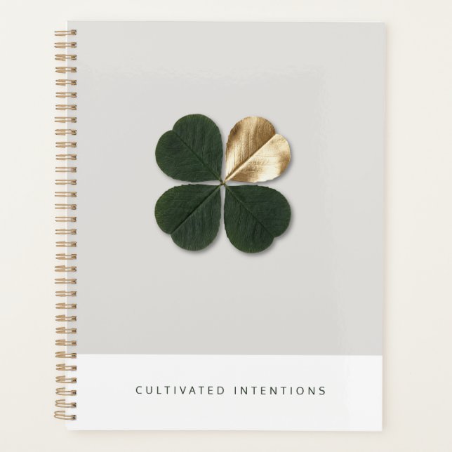 Cultivated Intentions Gilded Clover Luxe Planner (Devant)