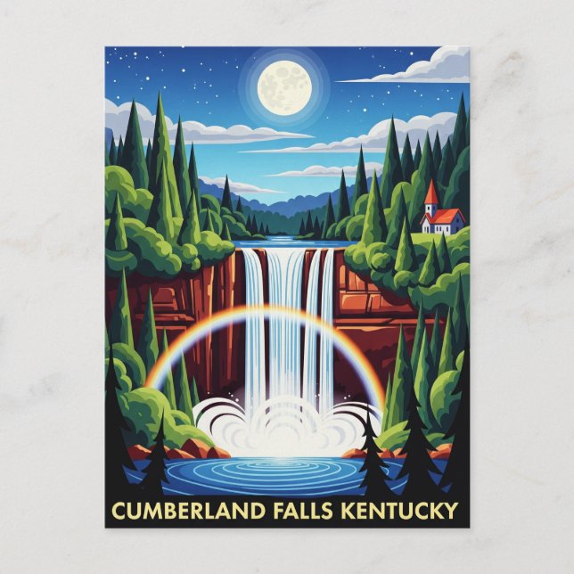 Cumberland Falls Kentucky Night Postkarte (Vorderseite)
