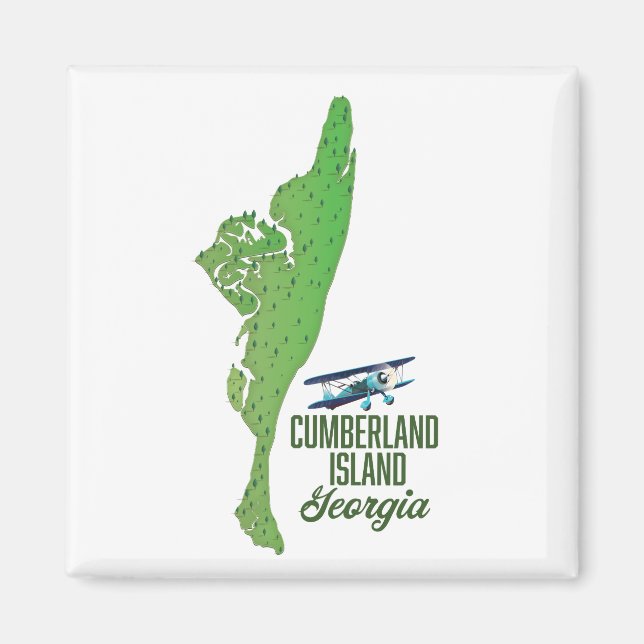 Cumberland Insel Georgia Karte Magnet (Vorne)