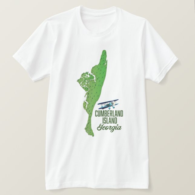 Cumberland Insel Georgia Karte T-Shirt (Design vorne)
