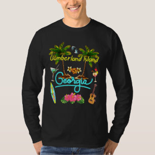 Cumberland Island Beach Summer Palm Surf Sun Set P T-Shirt